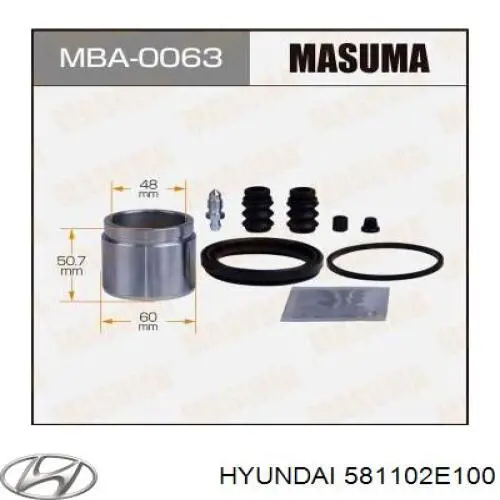 581102E100 Hyundai/Kia Pinza de freno delantera izquierda