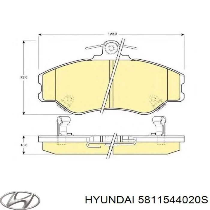 Pastillas de freno delanteras Hyundai/Kia 5811544020S