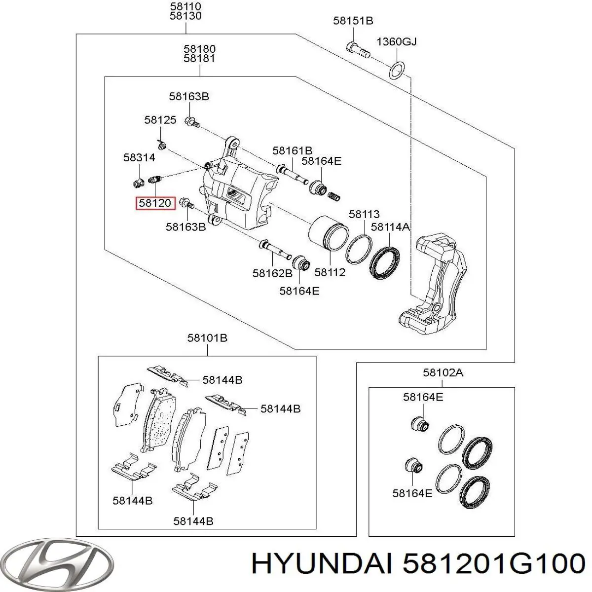 Comprar 581201G100 Hyundai/Kia Válvula de purga de la pinza de freno delantera