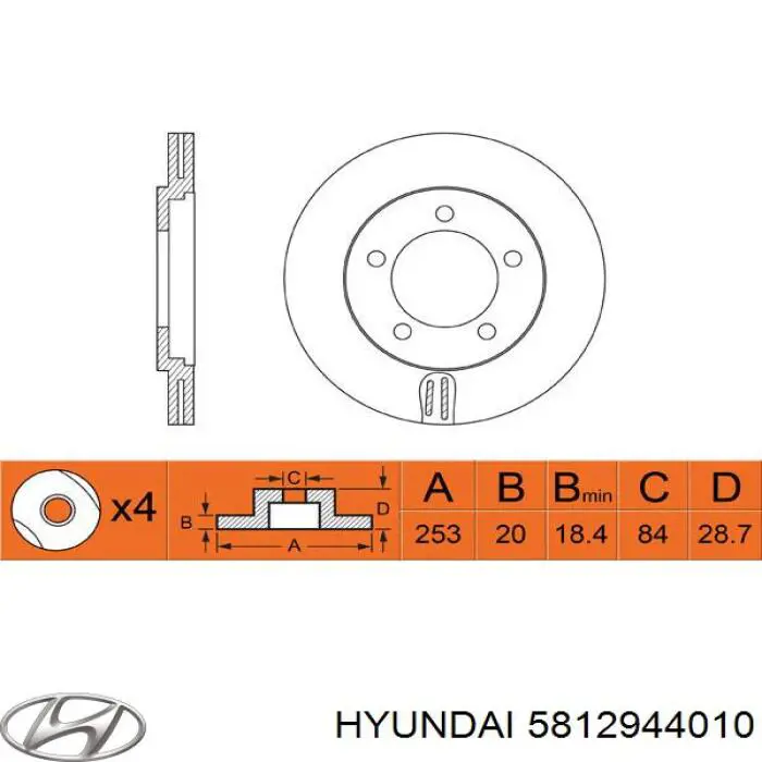 Comprar 5812944010 Hyundai/Kia Freno de disco delantero
