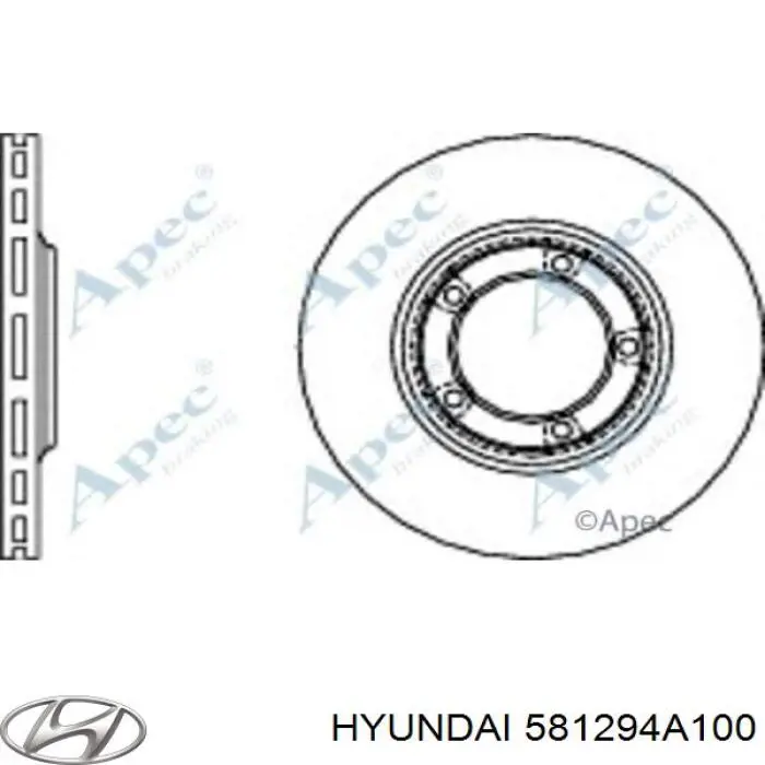 Disco de freno delantero Hyundai/Kia 581294A100