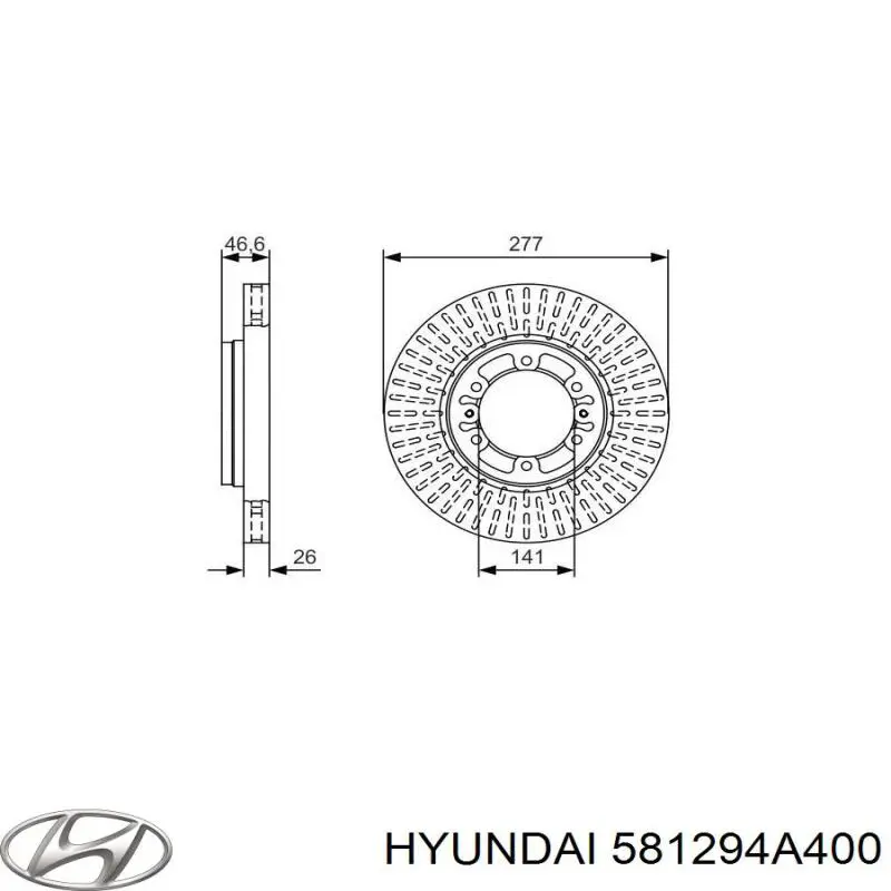 Comprar 581294A400 Hyundai/Kia Freno de disco delantero