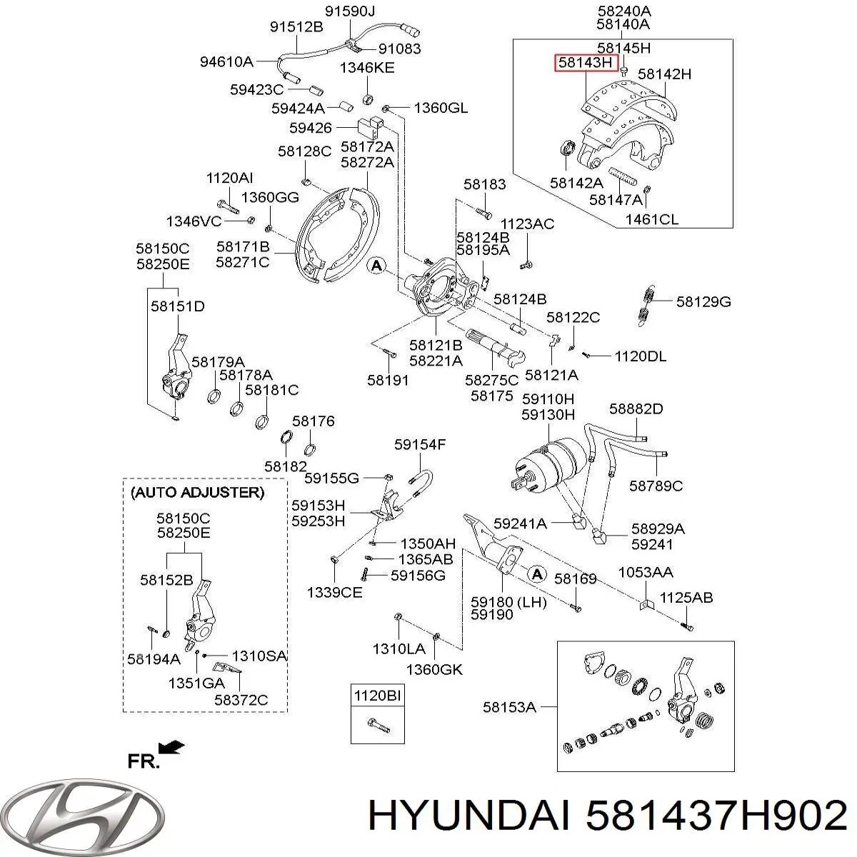 581438A200 Hyundai/Kia forron del freno delantero (camion)