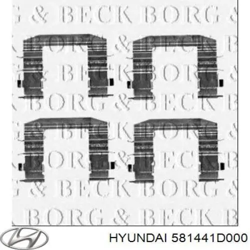 581441D000 Hyundai/Kia conjunto de muelles almohadilla discos delanteros