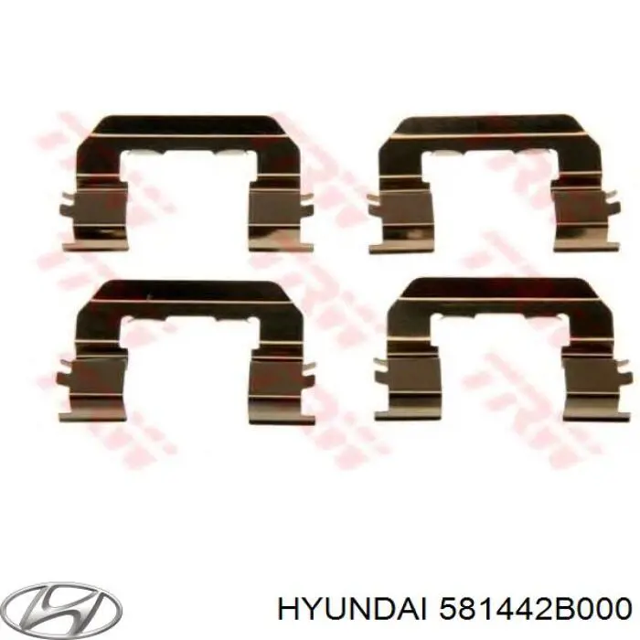Juego de resortes de sujeción de pastillas de freno delanteras Hyundai/Kia 581442B000