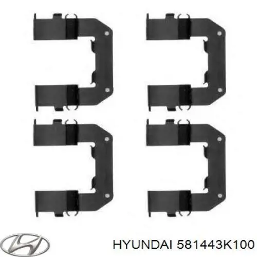 581443K100 Hyundai/Kia Juego de resortes de sujeción de pastillas de freno delanteras