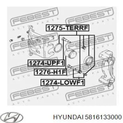 5816133000 Hyundai/Kia pasador guía, pinza del freno delantera, superior