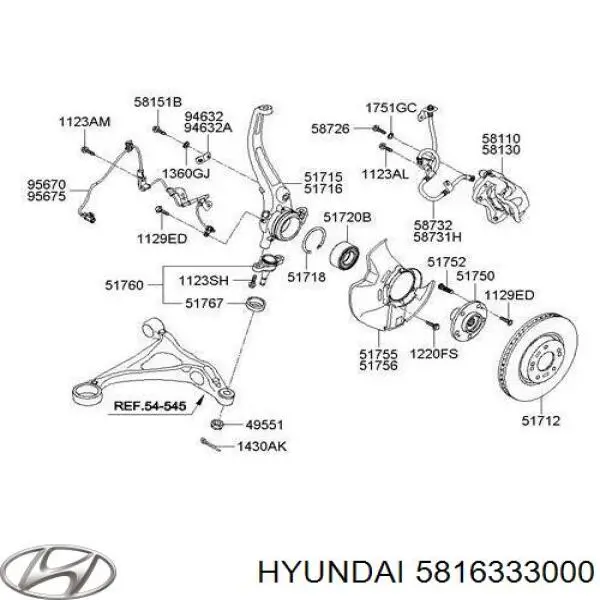 5816333000 Hyundai/Kia tornillo de pinza de freno