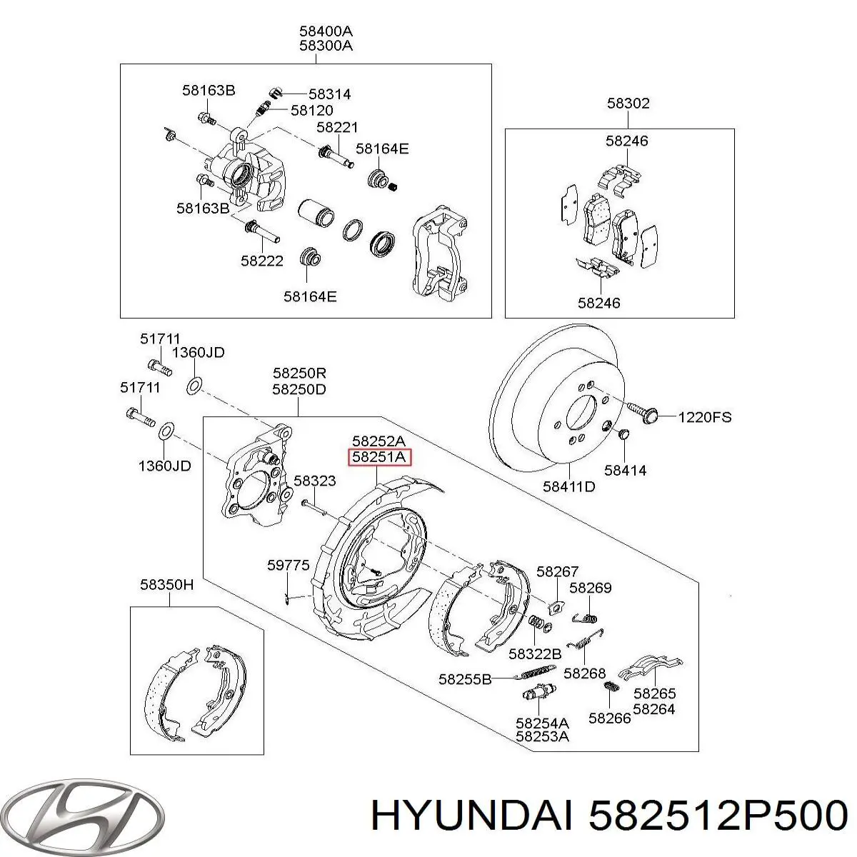 Protector de disco de freno trasero izquierdo Hyundai/Kia 582512P500 precio, desde 190,42 EUR