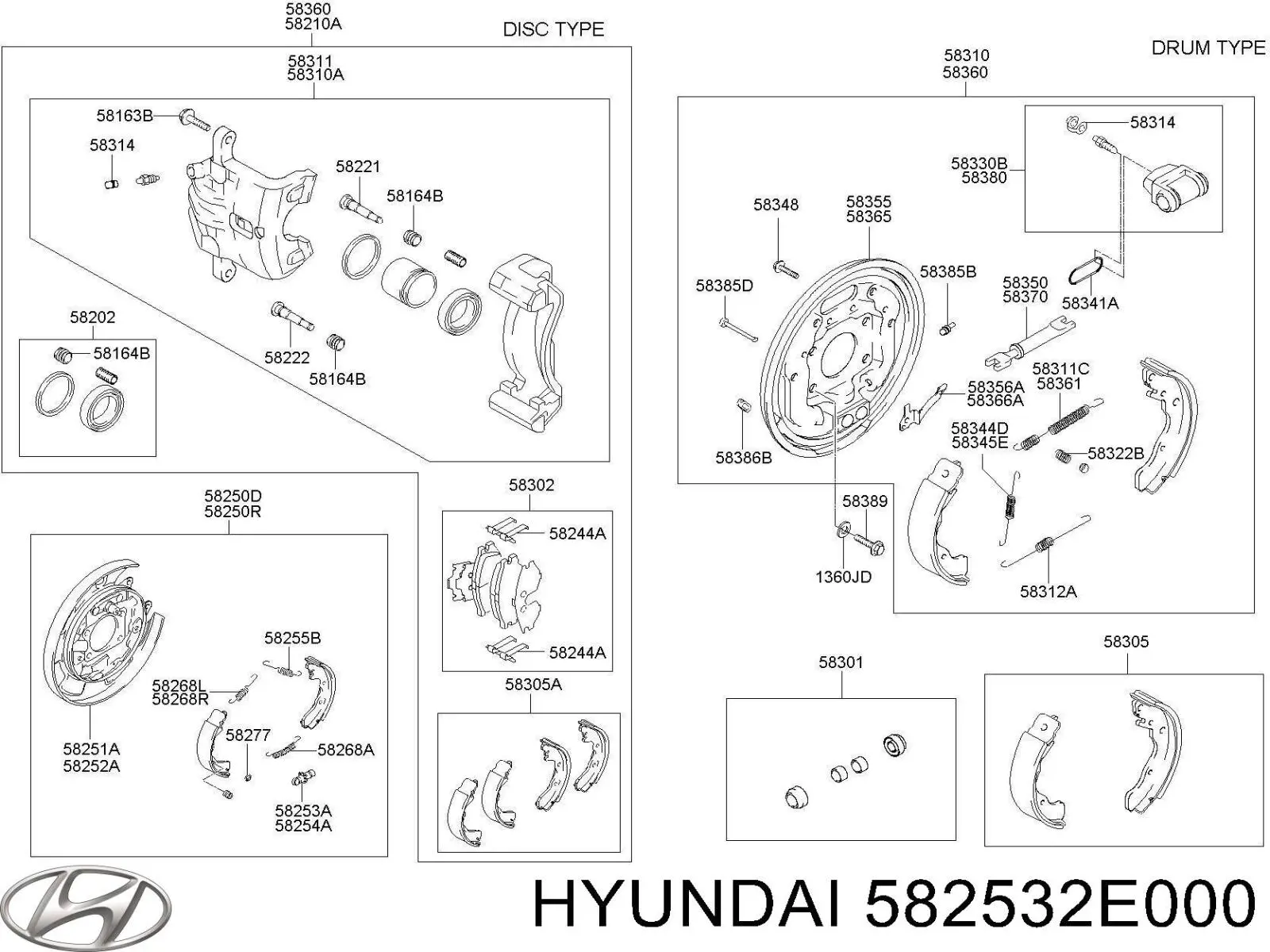 582532E000 Hyundai/Kia regulador, freno de tambor trasero