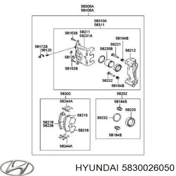 Pinza de freno trasera izquierda Hyundai/Kia 5830026050 precio, desde 50,14 EUR