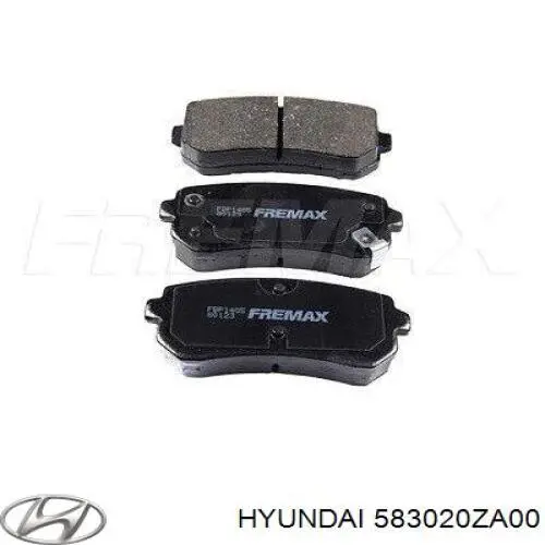 Pastillas de freno traseras 583020ZA00 Hyundai/Kia