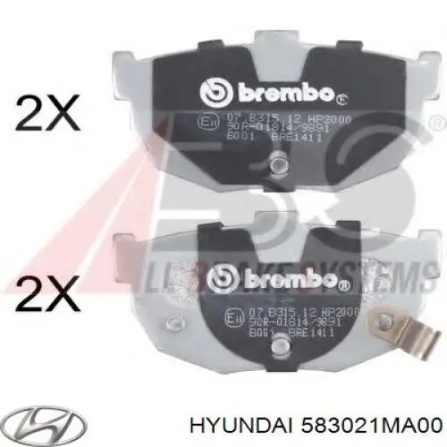 Pastillas traseras de freno Hyundai/Kia 583021MA00 precio, desde 18,95 EUR