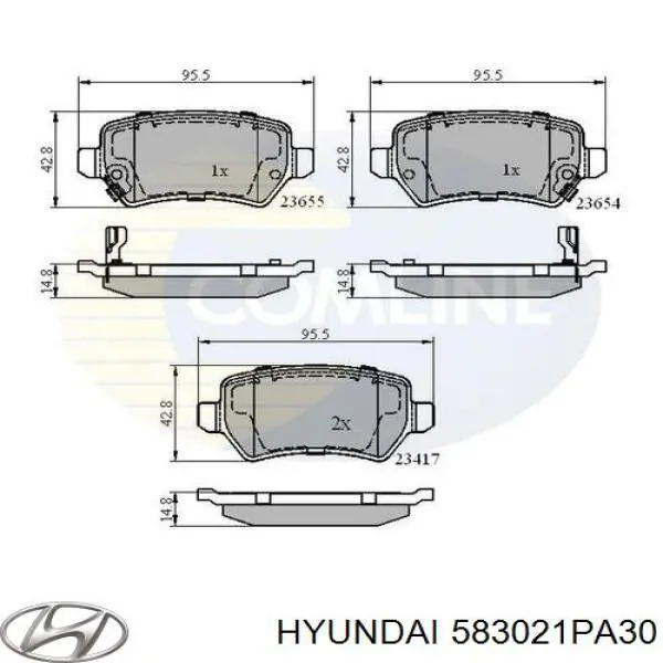 583021PA30 Hyundai/Kia pastillas de freno traseras