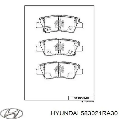 Pastillas de freno traseras 583021RA30 Hyundai/Kia