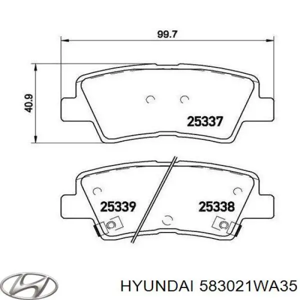 Pastillas traseras Hyundai/Kia 583021WA35