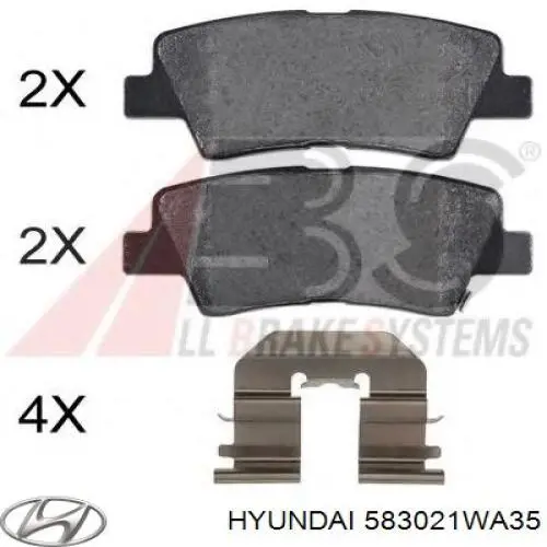 583021WA35 Hyundai/Kia pastillas de freno traseras