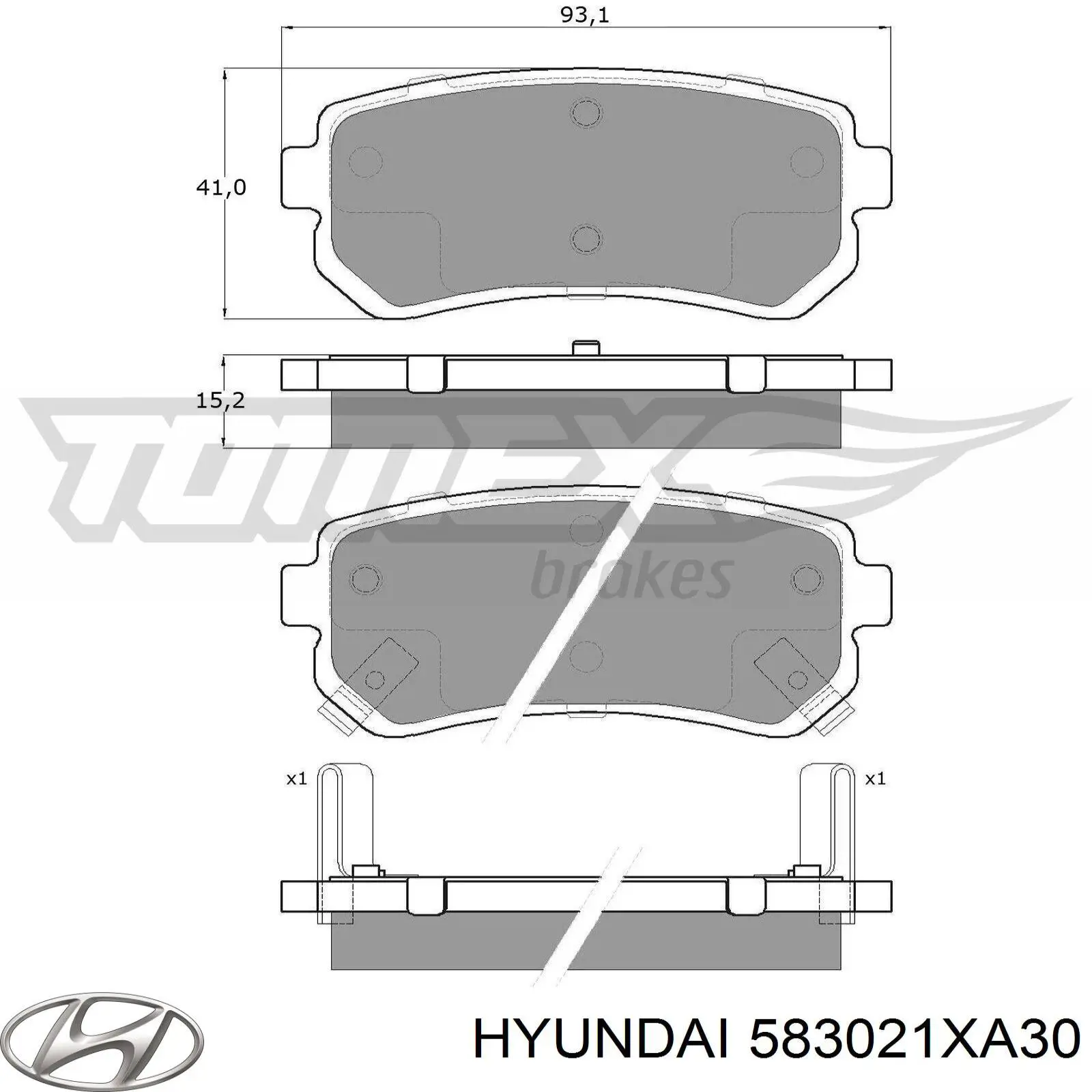 583021XA30 Hyundai/Kia pastillas de freno traseras