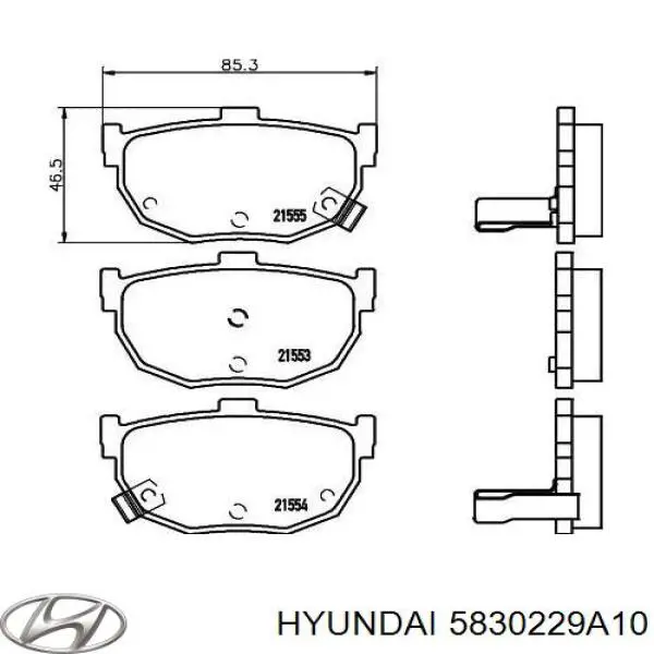 Pastillas de freno traseras 5830229A10 Hyundai/Kia
