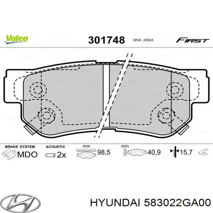 Pastillas traseras de freno Hyundai/Kia 583022GA00 precio, desde 27,26 EUR