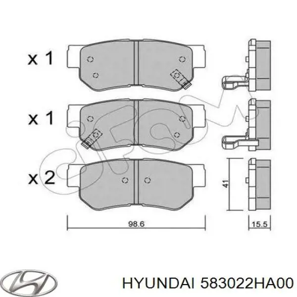 583022HA00 Hyundai/Kia pastillas de freno traseras