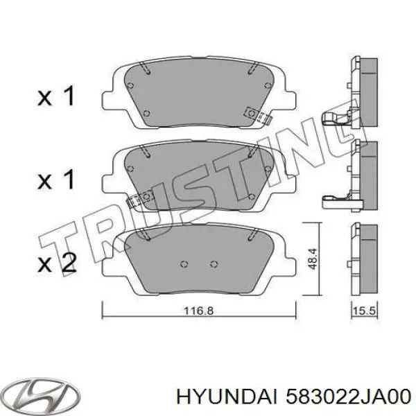 583022JA00 Hyundai/Kia Pastillas freno traseras