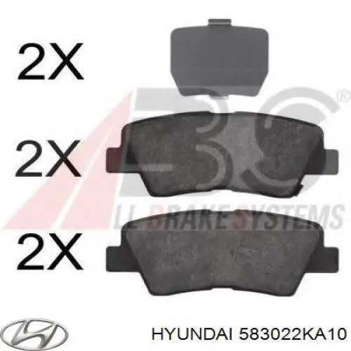 Pastillas de freno traseras 583022KA10 Hyundai/Kia