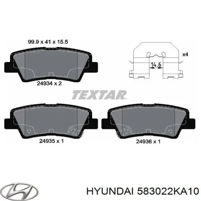 Comprar 583022KA10 Hyundai/Kia Pastillas de freno traseras