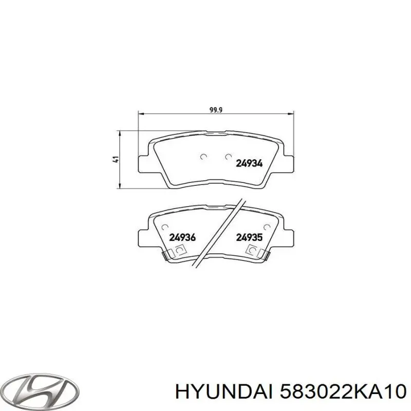 Comprar 583022KA10 Hyundai/Kia Pastillas de freno traseras