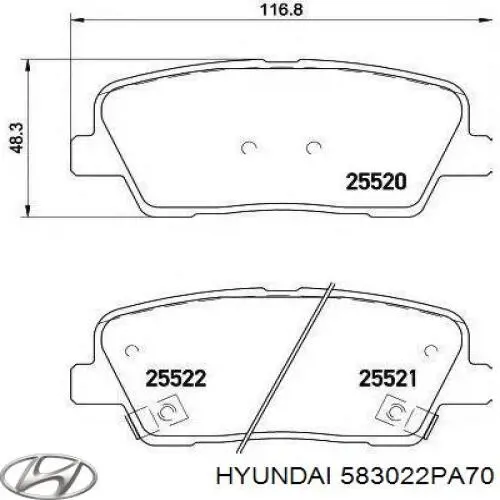 Comprar 583022PA70 Hyundai/Kia Pastillas de freno traseras