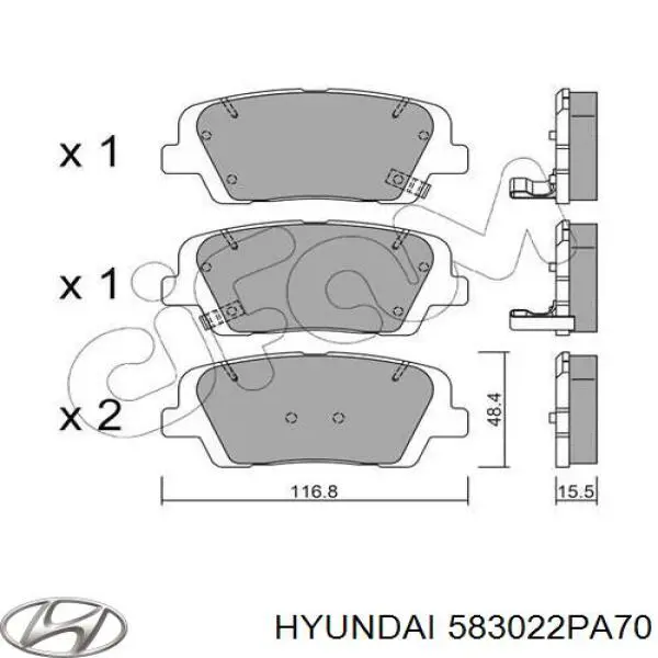 583022PA70 Hyundai/Kia Pastillas freno traseras