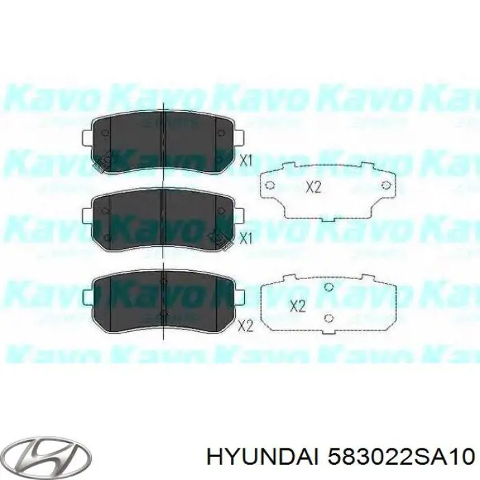 583022SA10 Hyundai/Kia pastillas de freno traseras