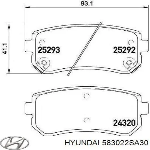 Pastillas traseras de freno Hyundai/Kia 583022SA30 precio, desde 21,18 EUR