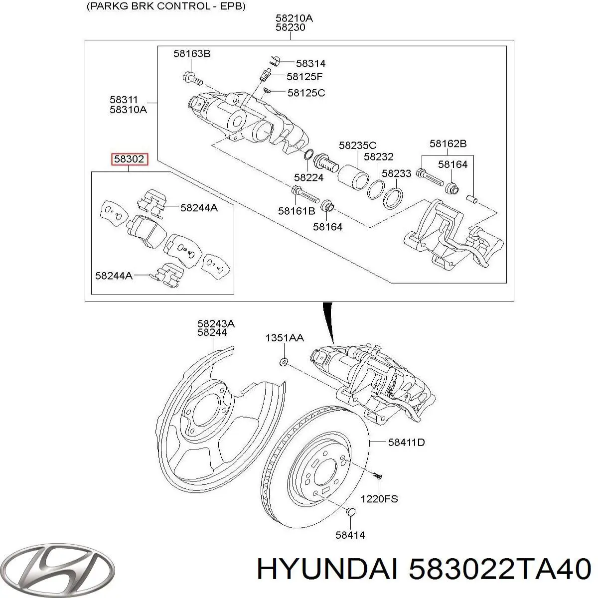 Pastillas de freno traseras 583022TA40 Hyundai/Kia