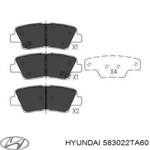 Comprar 583022TA60 Hyundai/Kia Pastillas de freno traseras