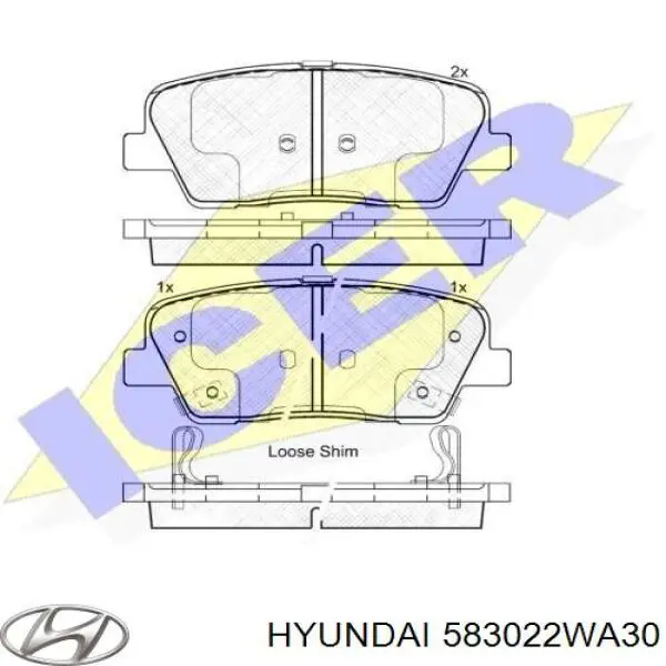 Pastillas de freno traseras 583022WA30 Hyundai/Kia