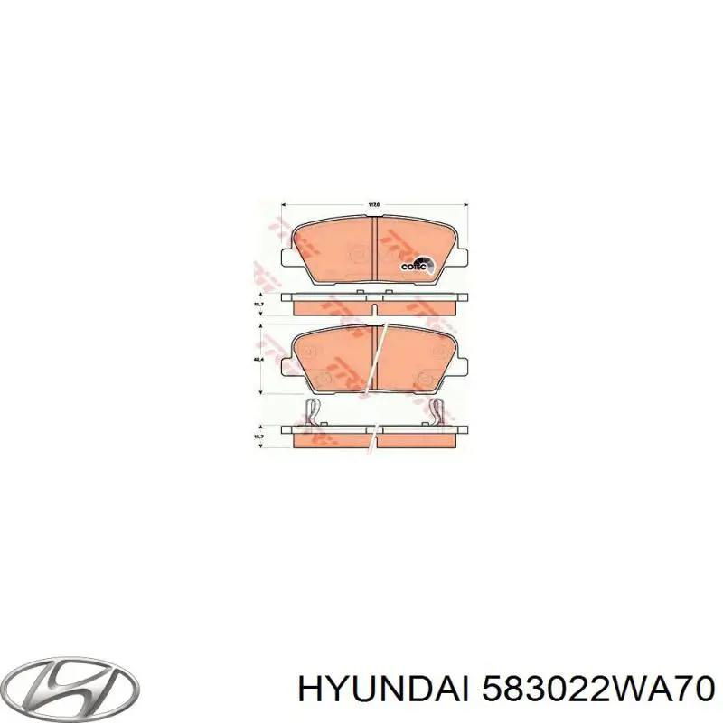 Pastillas de freno traseras 583022WA70 Hyundai/Kia