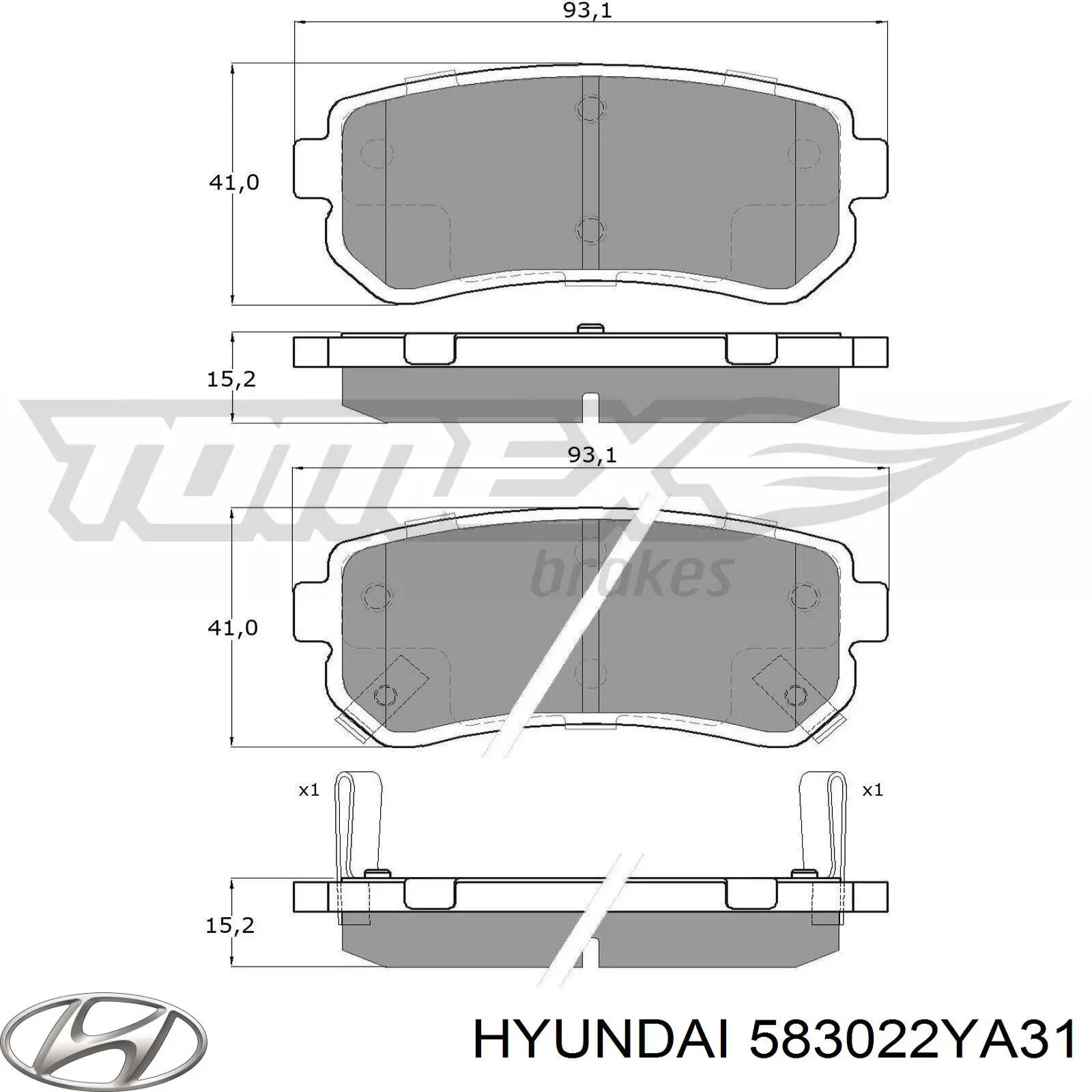 Comprar 583022YA31 Hyundai/Kia Pastillas de freno traseras