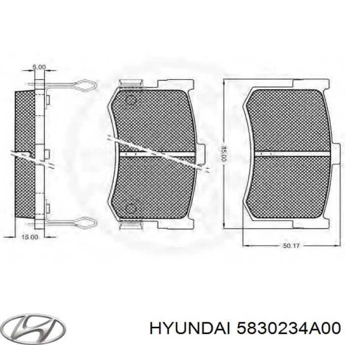 Comprar 5830234A00 Hyundai/Kia Pastillas de freno traseras