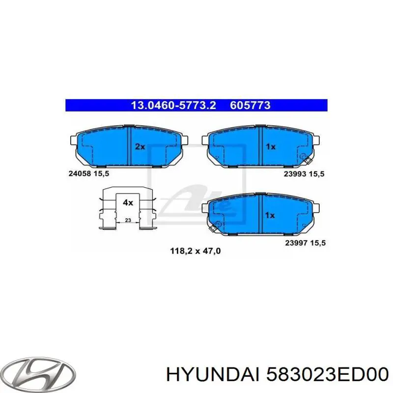 Comprar 583023ED00 Hyundai/Kia Pastillas de freno traseras