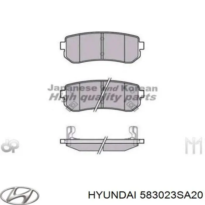 Pastillas de freno traseras 583023SA20 Hyundai/Kia