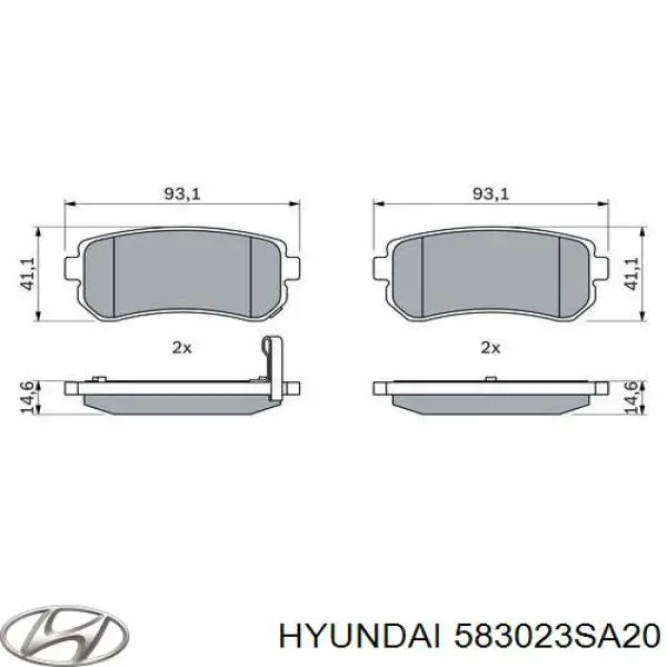 583023SA20 Hyundai/Kia Pastillas freno traseras