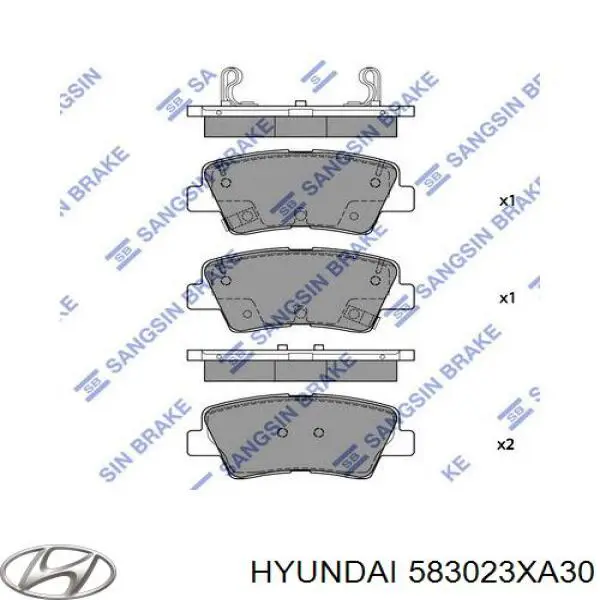 Pastillas de freno traseras 583023XA30 Hyundai/Kia