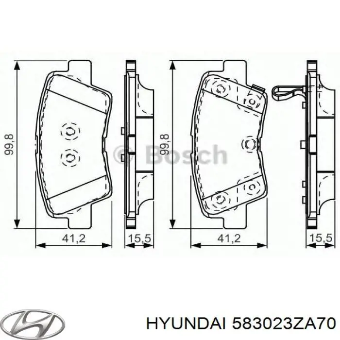 58302F6A50 Hyundai/Kia Pastillas freno traseras