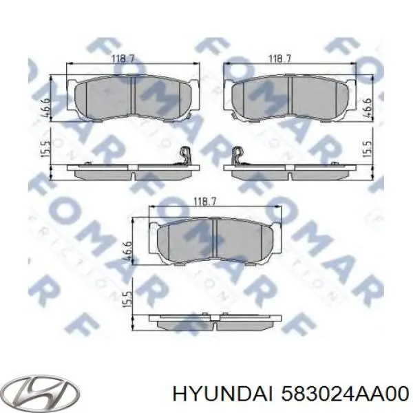 Pastillas traseras de freno Hyundai/Kia 583024AA00 precio, desde 30,75 EUR