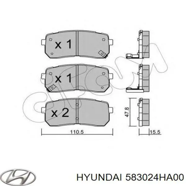 583024HA00 Hyundai/Kia pastillas de freno traseras