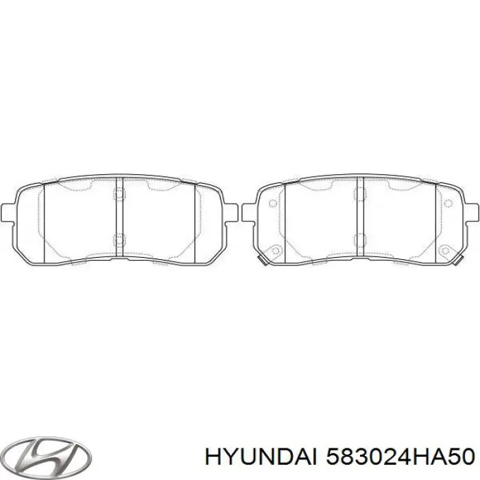 Pastillas de freno traseras 583024HA50 Hyundai/Kia
