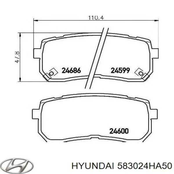 583024HA50 Hyundai/Kia pastillas de freno traseras