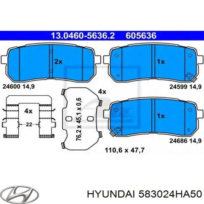 Pastillas traseras de freno Hyundai/Kia 583024HA50 precio, desde 19,14 EUR