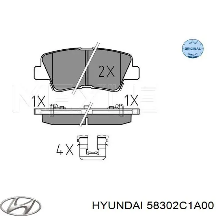 58302C1A00 Hyundai/Kia pastillas de freno traseras